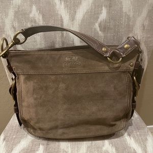 Coach Brown Suede Zoe Handbag